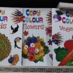 Copy Colour Flowers , Vegetables , Birds Set Of 3