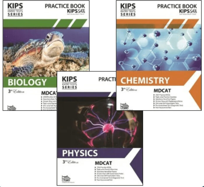 Kips Entry Test Series Practice Books Physics, Chemistry And Biology  For Mdcat Latest Edition 3 Books Set