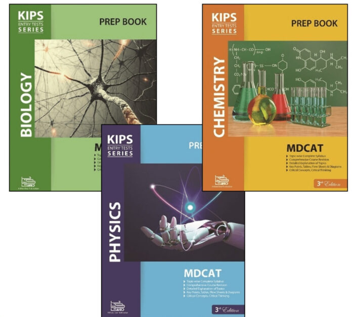 Kips Entry Test Series Prep Books Physics, Chemistry And Biology  For Mdcat Latest Edition 3 Books Set