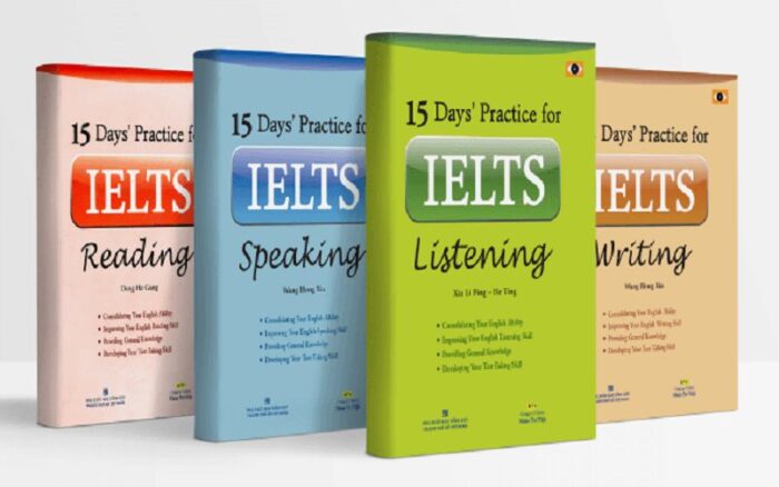 15 Day'S Practice For Ielts Speaking , Listening , Reading And Writing 4 Books Set